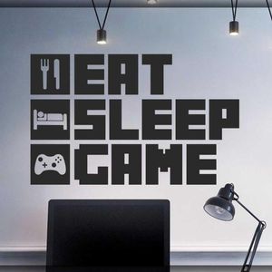 Pegatinas de pared X-box PS4 Eat Sleep Game Decal Gamer Room Home Art Video Playroom Sticker Teens Decor Mural G531