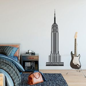 Stickers muraux York City Empire State Building Decal Salon Décoration Autocollant Amovible Papier Peint Moderne Décor À La Maison LL2581