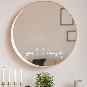 Stickers muraux You Look Amazing Mirror Sticker Decal Home Decor pour les peintures murales de décoration de chambre à coucher