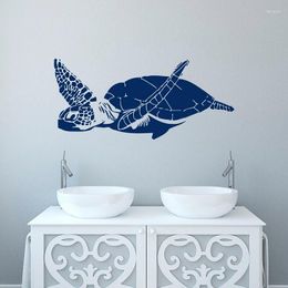 Stickers muraux Zeeschildpad Muurtattoo Marine Leven Stijl Badkamer Woonkamer Thuis Kleuterschool Decoratieve Kunst Behang YS17