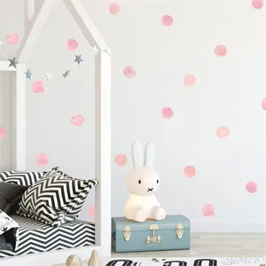 Wandstickers Zollor 36pcs Aquarel Dots Zelfklevend Verwijderbare kinderkamer Creatieve stickers Kinderschap Beautify Decor