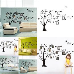 Stickers muraux Zy94Ab Noir Po Arbre Memorytree Autocollant Pvc Étanche Creative Peinture Décorative Lot Drop Livraison Otl73