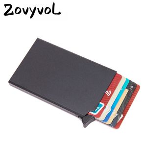 Cartera antirrobo Unisex ZOVYVOL RFID Smart Thin ID Card Case automáticamente sólido Metal Bank Holder Business Mini