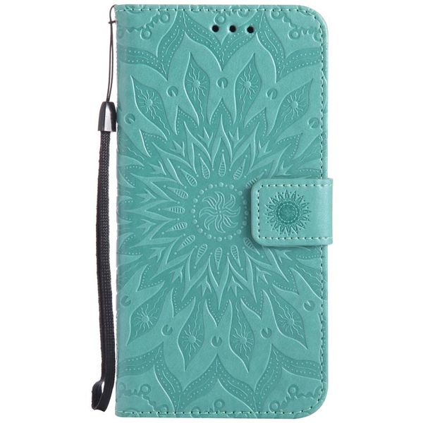 Étui portefeuille pour Samsung Galaxy J5 J7 J510 J710 J2 Core J4 Prime J6 Plus J8 Pro, rabat en cuir PU, motif Floral tournesol, couverture de téléphone Conque