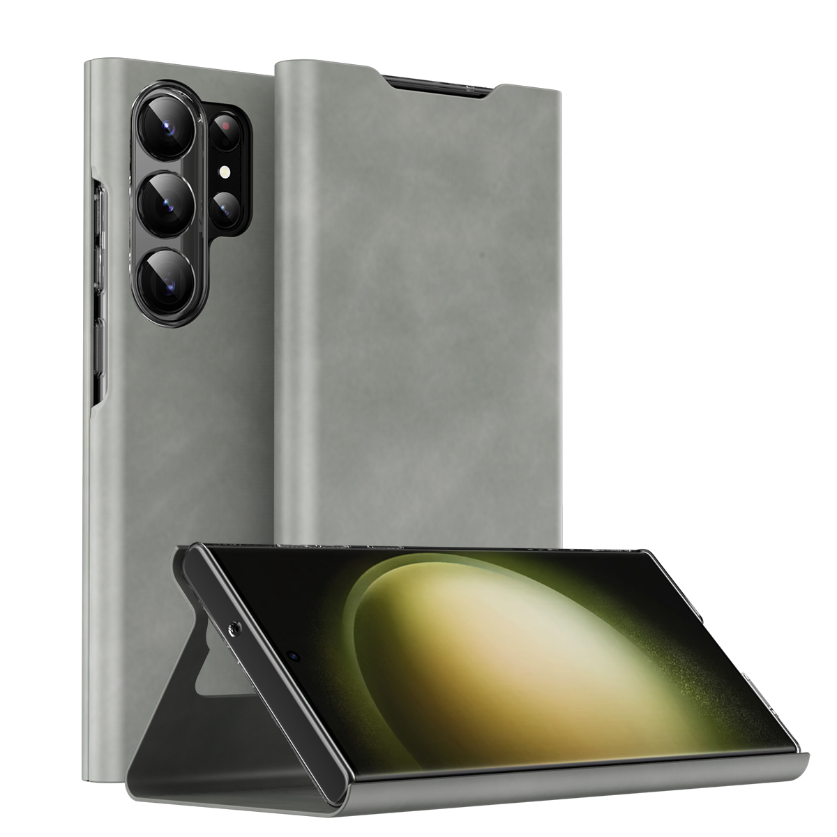 Magnetläder för Samsung Galaxy S23 Ultra S22 Plus S21 Case Book Sleep Foldble Stand Card Protection Cover
