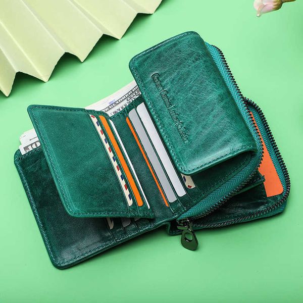 Portefeuille Contact's en cuir véritable pochette pour femmes sac de luxe marque femme porte-monnaie petit RFID bloquant porte-carte s Mini 221030
