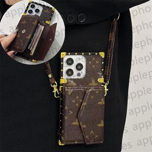 Portefeuille Crossbody Phone Case Designer pour iPhone 15 Pro Max Case Card Holder Apple iPhone 14 13 12 11 Pro Max XR XS Max 15 Plus Samsung Galaxy S24 Ultra S23 Plus S22 s21 Case