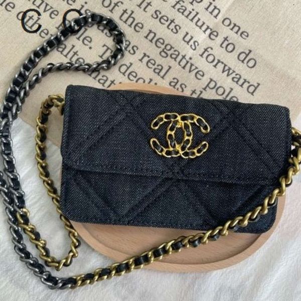 Portefeuille Design sac à cartes les magasins de mode ont des ventes Latt Denim Mini 16cm chaîne bandoulière téléphone sac zéro