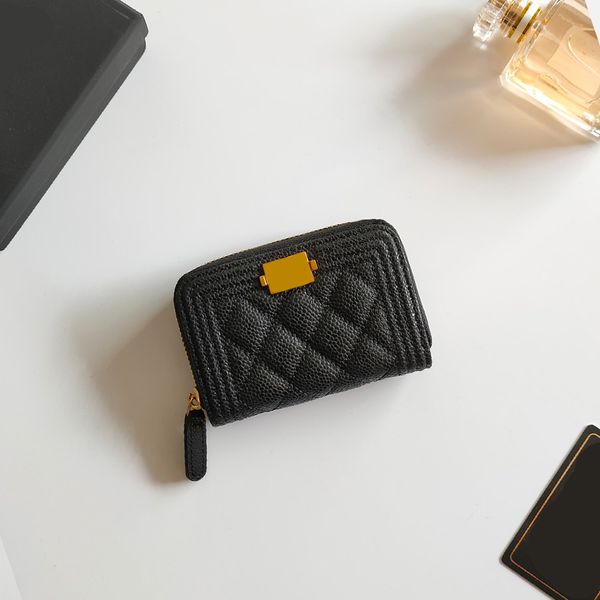 Cartera Diseñador Titular de la tarjeta Bolsa de monedas Bolsos de lujo Bolsos de alta calidad Cuero genuino Mini bolso de solapa Monedero negro Bolsos vintage de lujo Bolsa de trabajo Pequeño bolso de diseñador