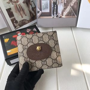 Cartera de diseñador Titular de la tarjeta Monedero para mujer Animal Llavero corto Monedero Neo Vintage Lona Cartera de lujo Tarjeta Cartera para hombre Cuero Monederos de titular de tarjeta de alta calidad