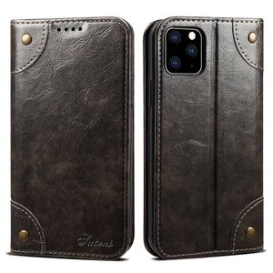 Fundas de cuero genuino tipo billetera para Iphone 11 12 Pro 11Pro X XS Max XR 6S 7 8 Plus Funda magnética para teléfono con tapa de libro