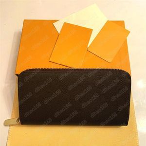 Wallet Hoge kwaliteit Clemence Designer Echte Single Single Zipper Wallets Luxe munt Portekaarthouder Lange koppeling met Box230y