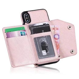 Ranura para tarjeta de identificación de moda Estuches de cuero para billetera para Iphone 13 12 11 Pro MAx XR XS X 8 7 6 Galaxy Note 20 Efectivo Funda magnética Monedero Monedero de lujo