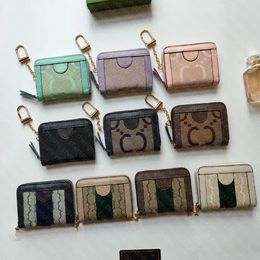 Cartera llavero Monedero Monedero Cremallera Diseñador Impresión Las letras Mujeres Nuevo Bolso Hombres Moneda de lujo Carteras Titular Mini Titular de la tarjeta