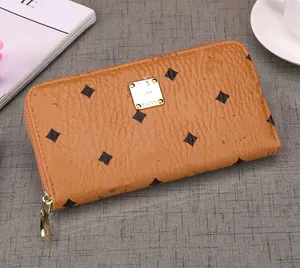 Cartera para mujer, monedero de cuero, carteras de diseñador para mujer, bolsa de dinero larga a la moda, bolsa con cremallera, bolsillo, bolso de mano, venta al por mayor