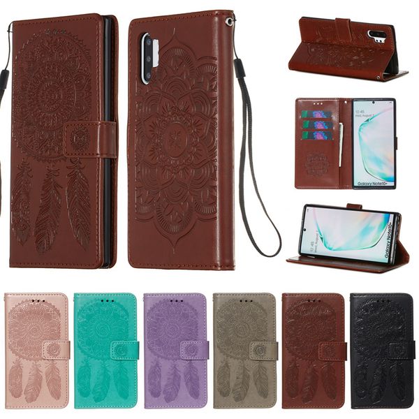 Portefeuille en cuir ID Dreamcatcher Card Phone Flip Cover Holder Stand pour Samsung S20 PLUS S20 Ultra S10 PLUS S10 LITE NOTE10 PLUS A21 A51 A71