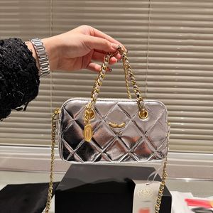 Sac mobile portefeuille Sac à bandoulière élégant pour femmes 20 cm 20 cm Caviar Diamant Gold Gold Ferm Metallic Luxury Hands Sac à main Matelasse Sac de maquillage à bandoulière