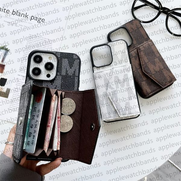 Portefeuille Phone Case Designer iPhone Case pour iPhone 15 Pro Max Cases Card Holder Apple 14 Pro Max 13 12 11 X XR XS MAX 15 Plus Samsung Galaxy s23 ultra s22 s21 20 Case Porte-monnaie