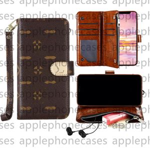 Lederen portemonnee telefoonhoesje Designer iPhone-hoesje Flip-kaarthouder voor iPhone 15 14 Pro Max 13 12 11 X 14Plus Samsung Galaxy s24 S23 S22 s21 Ultra Luxe mobiele telefoonhoesje