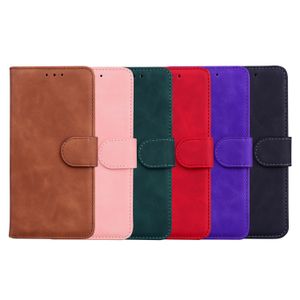 Estuches para teléfono tipo billetera para iPhone 13 12 11 Pro Max XR XS X 7 8 Plus - Sensación de piel de color sólido Ranuras para tarjetas duales de cuero PU Funda con tapa y función atril