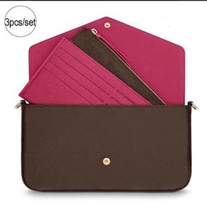 Portefeuille PU Leather 3pcs Set 2020 Nouvelle mode Femmes Pobine Pobine Possanges Purseurs de cartes de fleurs Sac à emplois Femmes Femmes Haute qualité 4 CO257Z