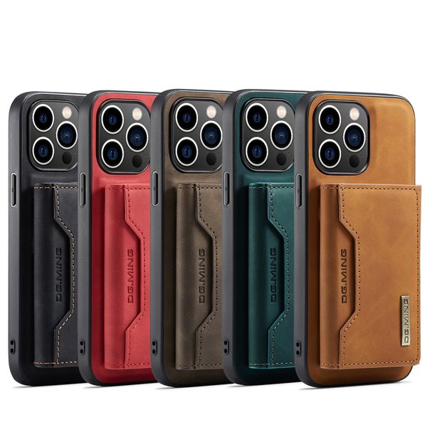 Funda de teléfono de cuero magnético de lujo tipo billetera PU con tarjetero para Iphone 14 13 12 11 Pro Max 7/8/Se2/Se3 7P/8P X/Xs Max