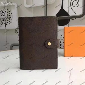 Cartera pequeña funda de cuaderno para hombre, funda de Agenda para trabajo, moda de negocios, funda para tarjetas de crédito, billeteras de lujo, lona impermeable marrón icónica 2374