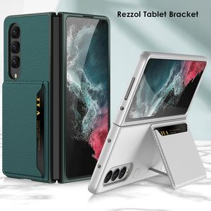 Wallet Stand Cases voor Samsung Galaxy Z Fold 4 Case lederen creditcard slots Hard Protection Cover