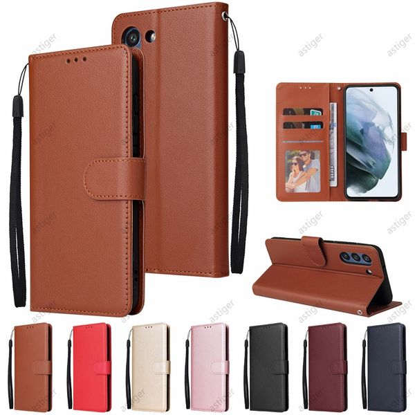 Étuis de téléphone en cuir PU de style portefeuille avec support de cadre photo pour fente pour carte pour Samsung Galaxy S21FE S21Ultra S21Plus S21 S20FE S20 S10 Plus Note20 Note10 S9 S8