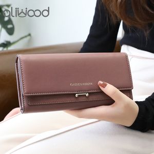 Portefeuille femmes Long aliwood 2021 marque luxe sac à main pochette grande capacité femme dame téléphone sac porte-carte Carteras Mujer