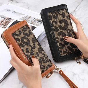 Portefeuille Long Long Leopard Imprimé Fashion Classip Classip Classip grande capacité Multifonction Multi-carte Position Hand Sac Femmes 230248L