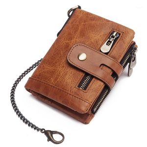 Carteras 100% Cuero Genuino Hombre Producto Premium Piel De Vaca Real Para Hombre Cartera Corta Negra Portefeuille Homme1