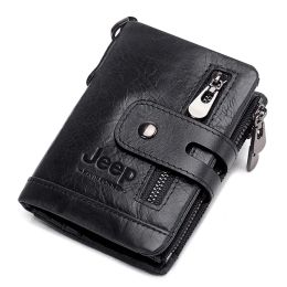 Portefeuilles 100% en cuir authentique en cuir massif massif de portefeuille RFID Blocking Blocking Carte Solder avec poche de luxe Pocket Brand Business Clutch Sac