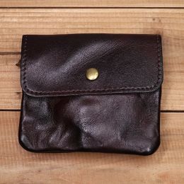 Billeteras 100% billetera de cuero genuino para hombres mujeres vintage hechas a mano cortas pequeños portavas