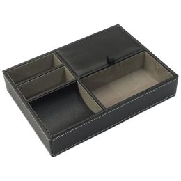 Portefeuilles 1PC PU en cuir Nightstand Bray Organisateur pour hommes Boîtes de rangement Boîte de rangement haut de gamme