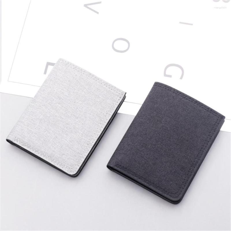 Wallets 2023 Fashion Men Short Wallet Coin Purse Men's Pouch Card Holder Vertical Canvas