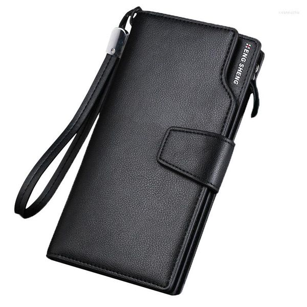 Billeteras 2023 para hombre, última novedad, billetera de cuero para hombre, cambio de diseño largo, monederos con cremallera, monedero, monedero, tarjetero, Carteras