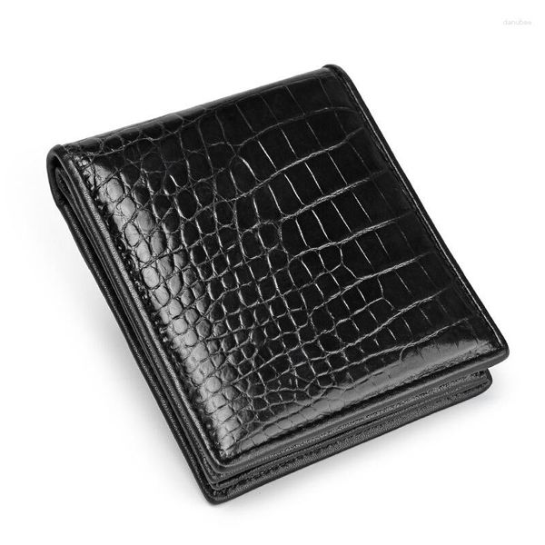 Portefeuilles 2023 luxe Alligator hommes portefeuille affaires peau de Crocodile homme mode en cuir véritable court loisirs argent sac 50