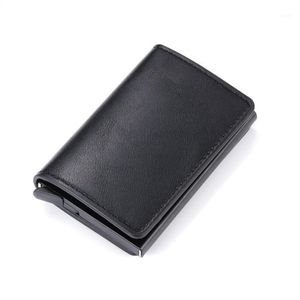 Billeteras 2023 Smart Wallet Business Card Holder Hasp Aluminio Metal Credit Business Mini Drop Man Women1