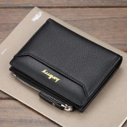 Billeteras 2024 New Business Men's Leather Billet de cuero de gran capacidad Tarjeta de tarjetas Zipper Monedero Drop envío mini billeteras cortas para hombres