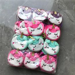 Portefeuilles 36pcs mélangez les couleurs, sac à monnaie en peluche à licorne, socle de porte-monnaie en peluche 8 cm