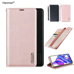 Portefeuilles A22 A32 A42 A52 A72 A12 A03S Hanman Wallet Real Leather Case voor Samsung Galaxy A10 A20 A30 A50 A50 A50s A50s A60 A70 Flip Cover