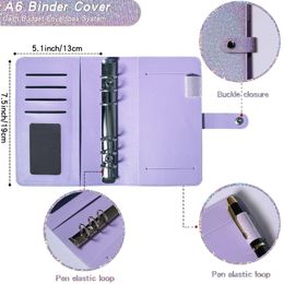 Portefeuilles A6 Binder en cuir souple Binder Budget Planificateur en espèces Enveloppe Binder avec des enveloppes budgétaires