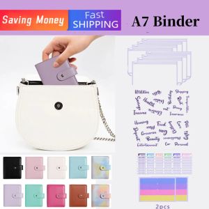 Portefeuilles A7 Small Budget Planner Wallet and Zip Enveloppe Mini Mini Loseleaf Budget Binder pour économiser de l'argent Cash System Money Organizer