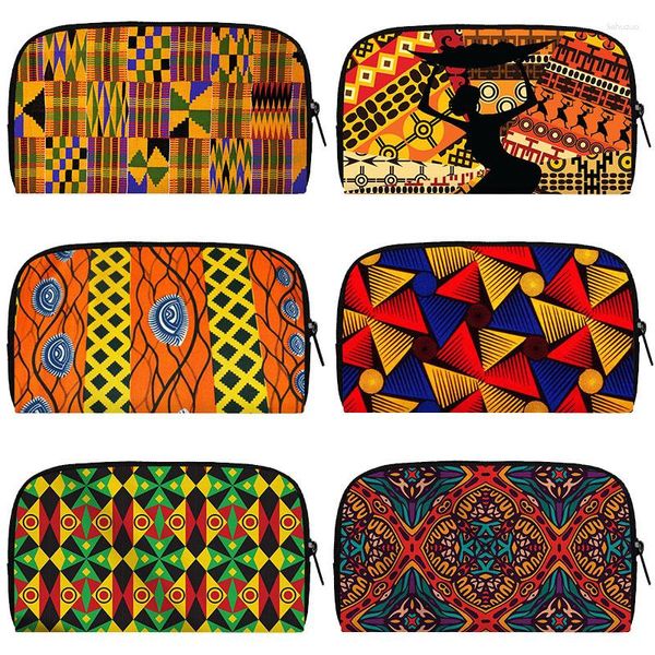 Portefeuilles Femme africaine Imprimer Portefeuille Femmes Sacs à main Petit sac à main Téléphone Porte-clés Coin Sacs d'argent Casual Long