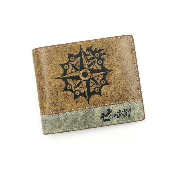 Portefeuilles Anime Seven Deadly Sins Dragon's Sin of Wrath Coin Pocket Men's Purse Brown BillfoldL230303