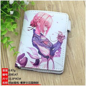 Portefeuilles Anime Violet Evergarden Synthetisch lederen Wallet Card Holder Korte Coin Pursel230303
