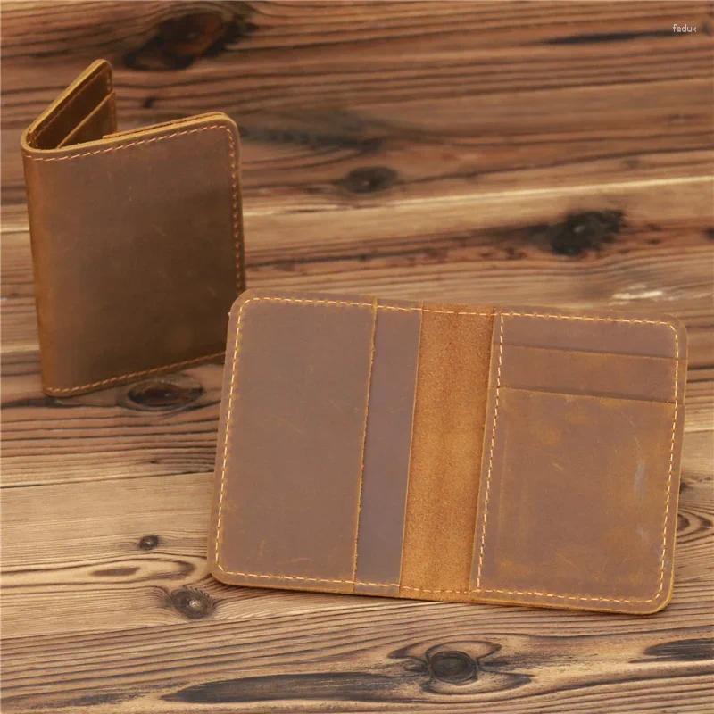 Wallets Arrival Vintage Men's Genuine Leather Holder Small Wallet Money Bag ID Card Case Mini Purse For Male