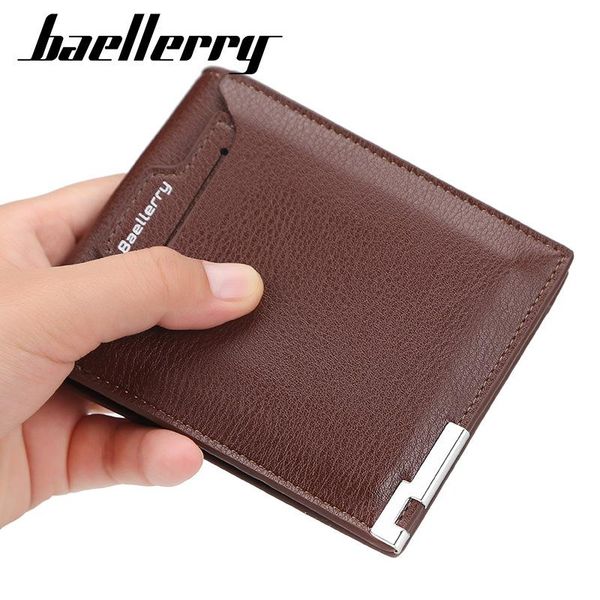 Portefeuilles Baellerry 2021 Mâle Court Portefeuille En Cuir Souple Horizontal Ouvert Multi-carte Site Poche De Monnaie Hommes Mode Po Titulaire Sac D'argent