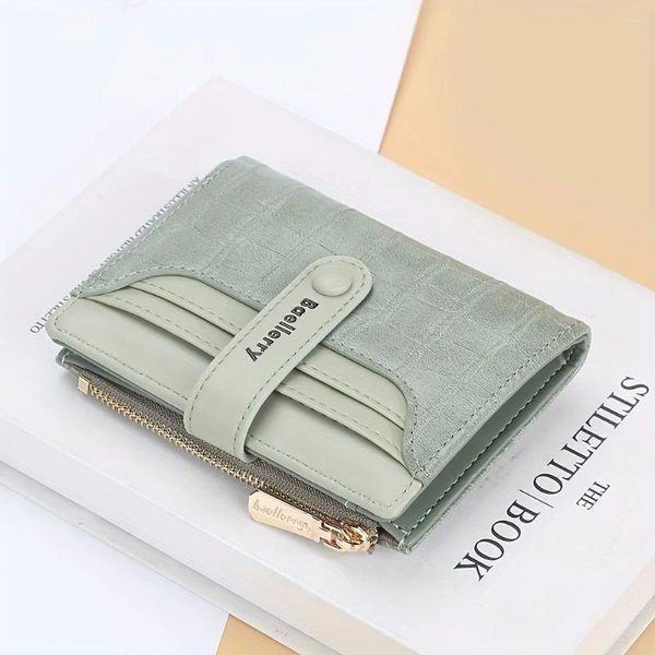 Billeteras Baellerry Brand Wallet Women 2024 Femenina Hebilla corta Monedero de cuero lijado mini carteras femeninas Carteras